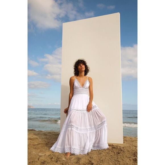 CHARO RUIZ IBIZA Cindy long Dress white Large - Picture 4 of 11